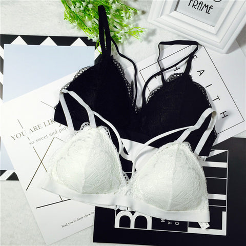 Strap Lace Sexy Women Casual Lace Bralette Padded Bra