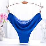 new fashion ice silk seamless sexy breathable sexy pure color low-rise panties women underwear briefs